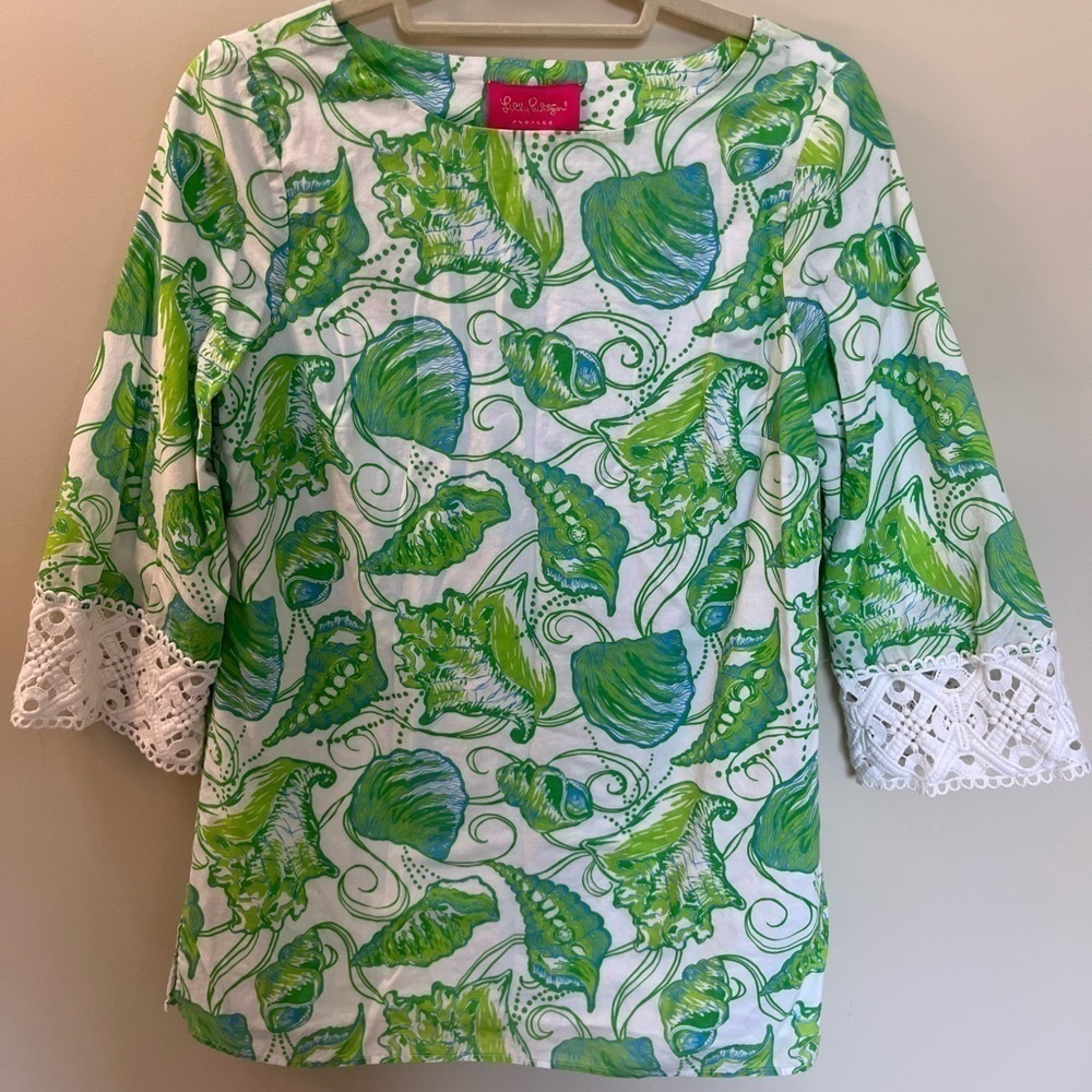 Lilly Pulitzer Jubilee Green Shell Tunic Top